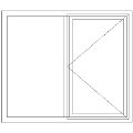 Single Side Opener With Fixed Pane At Doors Direct. Quality Wooden Windows Technical Drawing