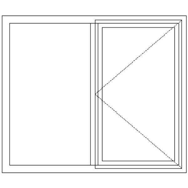 Single Side Opener With Fixed Pane At Doors Direct. Quality Wooden Windows Technical Drawing