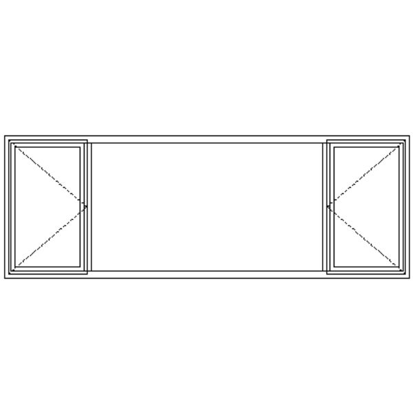 NC129 Full Pane | Double Side Openers With Centre Fixed Pane