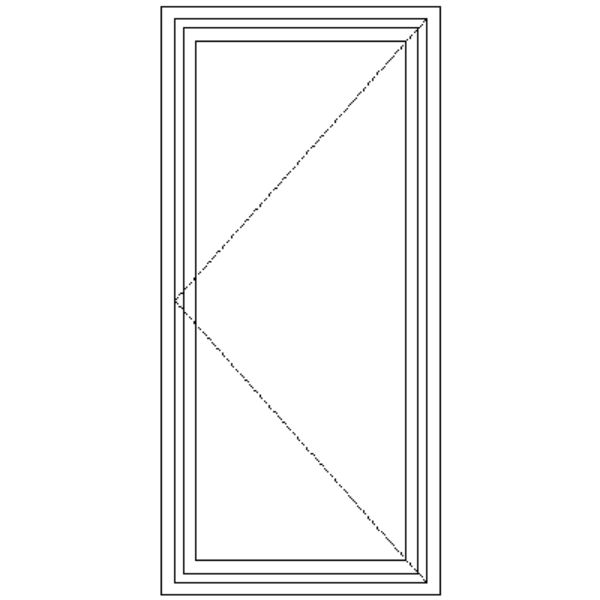 ND1 Full Pane | Single Side Opener Wooden Windows Technical Drawing