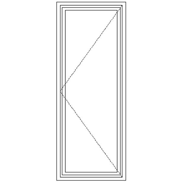Full Pane Casement With Brass Handles & Steel Friction Hinge - Technical Drawing
