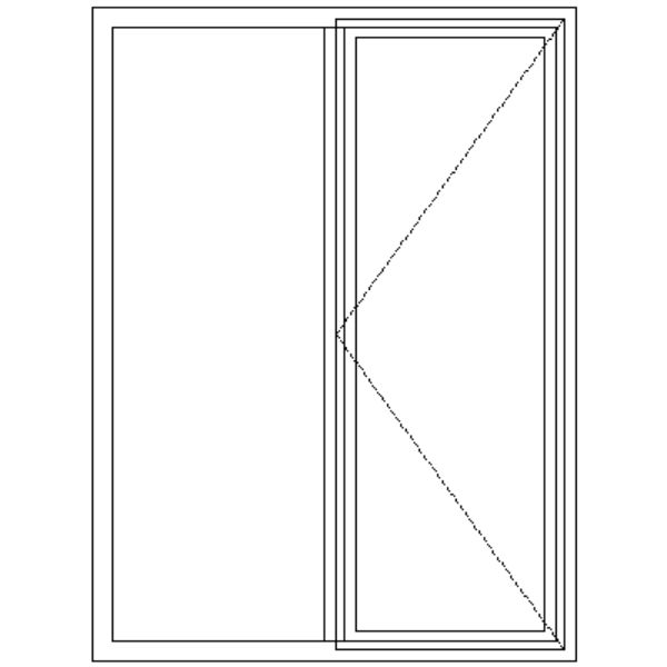Single Side Opener With Fixed Pane - Technical Drawing