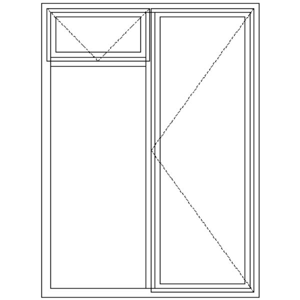 Single Side Opener With Top Fanlight - Technical Drawing