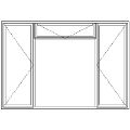 ND512F Full Pane | Two Side Openers With Top Fanlight Technical Drawing