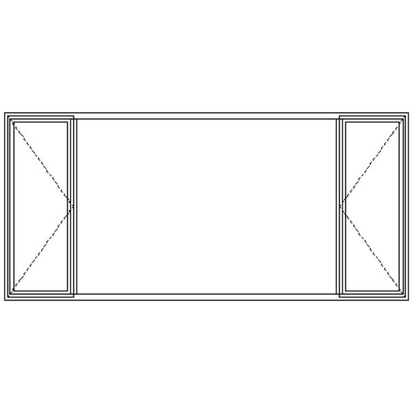 ND512108 Full Pane | Two Side Openers Technical Drawing