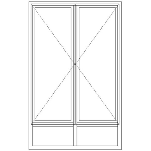 ND57/NG8 Full Pane | Two Sidehung Windows With Sub-light Technical Drawing Image