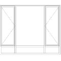 ND512/G Full Pane | 2 Sidehung Windows With Fixed Centre Technical Drawing