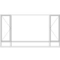 ND512108/G Full Pane | 2 Sidehungs, Fixed Centre, Sub-lights Technical Drawing