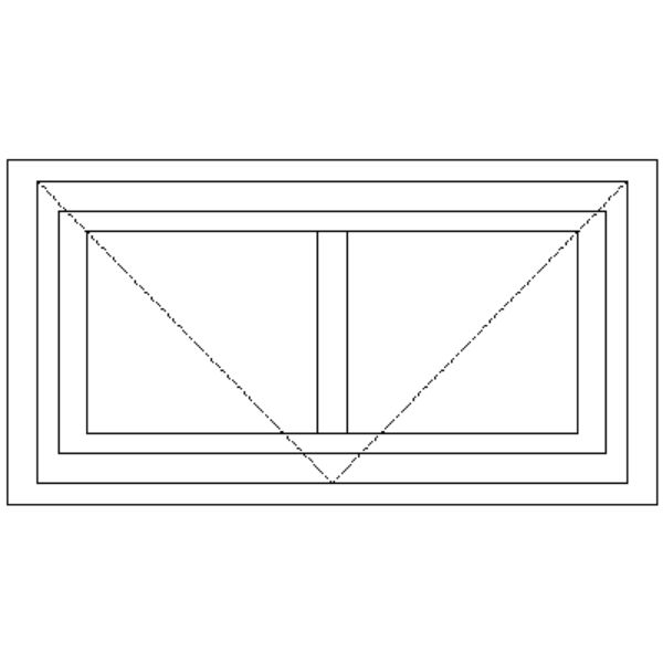NG1 Small Pane | Single Top Opener Window Technical Drawing