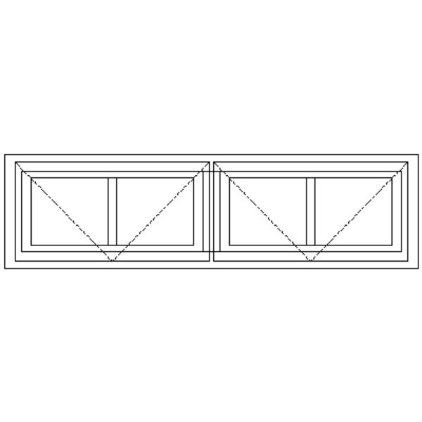 NG7 Small Pane | Double Top Window Openers  Technical Drawing