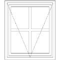 NE1 Small Pane | Single Top Opener Meranti Timber Window Technical Drawing