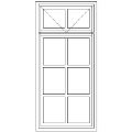 ND5F Small Pane | Fixed Window Pane With Top Fanlight Technical Drawing