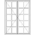 ND57 Small Pane | Double Side Openers Window Technical Drawing
