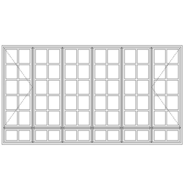 ND522108/G Small Pane | 2 Sidehung, Fixed Centre & Sub-light Technical Drawing