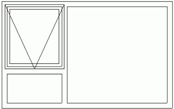 BM159 Awning Windows | Single Top Opener Fixed Pane & Sublight Technical Drawing
