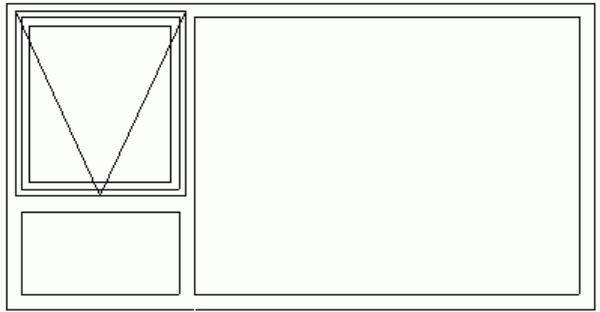 BM189S - Awning Windows | Single Top Opener Technical Drawing