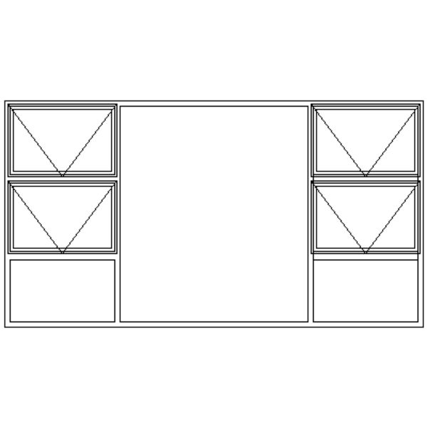 BM15/BM12 - Awning Windows with Fixed Middle Pane & Sublight Technical Drawing