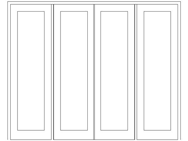 Full Pane Entrance Unit Frame With Fixed Door Leaves On Side Technical Drawing Image