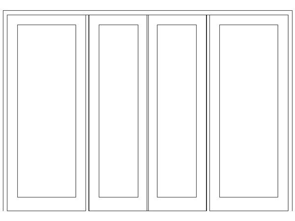 8/12/8 Entrance Unit Frame With Fixed Door Leaves On Side Technical Drawing Image
