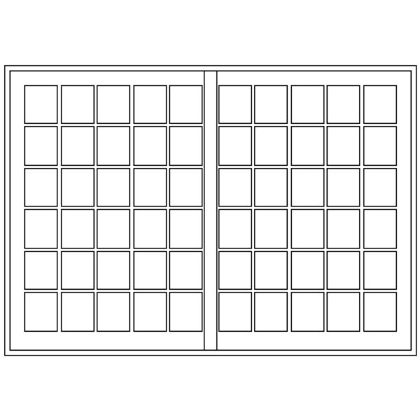 3000mm Small Pane Slider LHF Door Leaves Technical Drawing