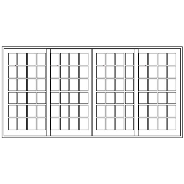 4200mm Small Pane Slider 4 Door With Leaves  Technical Drawing