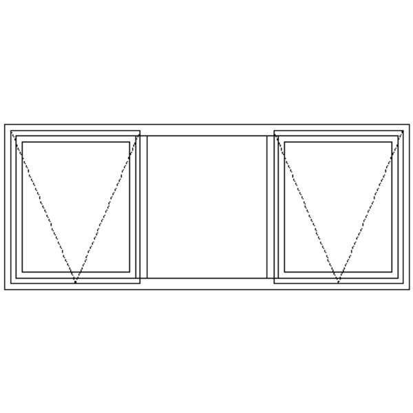 BE4 Full Pane Window 1632mm x 665mm | Technical Drawing of BE4 Full Pane Window 1632mm x 665mm | Doors Direct