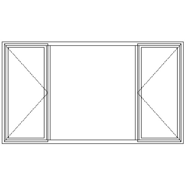 Full Pane Window 2161mm x 1215mm | Technical Drawing Of Full Pane Window 2161mm x 1215mm | Doors Direct