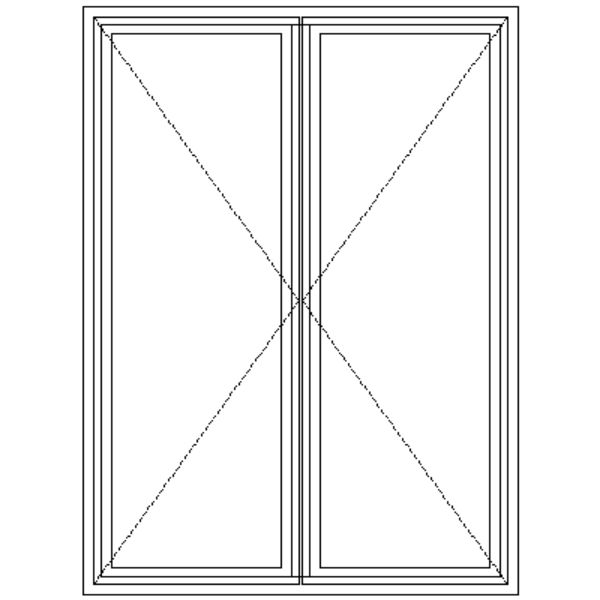 Diagram showing the layout of the BD57 Full Pane Window measuring 1103mm x 1490mm