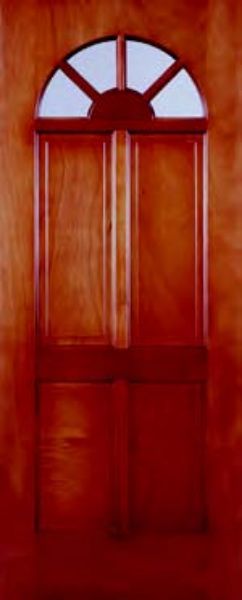 Picture of the Carolina Solid Meranti External Door With 42 mm Panels shown stained but with no hardware isntalled