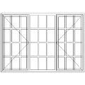Diagram showing the layout of the SD4 Strongwood Security Window 1710mm wide x 1205mm high