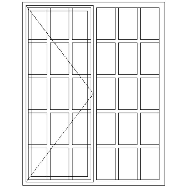 Diagram showing the layout of the SD52 Strongwood Security Window 1155 mm wide x 1490 mm high