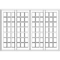 Line drawing showing the layout of the Strongwood Security Sliding 4 Leaf Door 3000 mm x 2115 mm