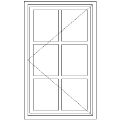 Picture showing the layout of the WC1 Small Pane Passivated Steel Window 540 mm x 91 mm