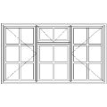 Picture showing the layout of the WC4F Small Pane Passivated Steel Window 1580 mm x 91 mm