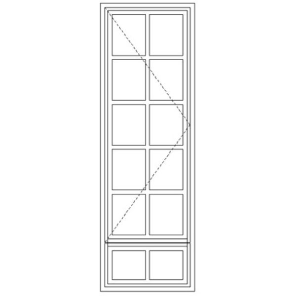 ND51G | Small-Pane | Side Hung With Sub-light Window Technical Drawing Image