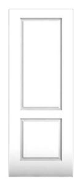 Diagram showing the design of the 2 Panel Deep Moulded White Interior Door 813 mm x 2032 mm