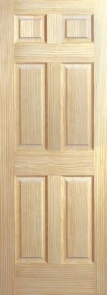 Six Panel Townhouse Meranti Door | Photo of Light Wood coloured door | Shop online with Doors Direct