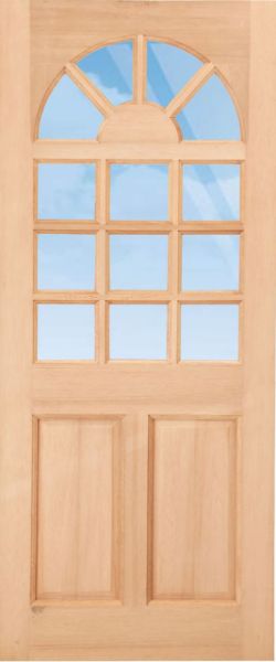 Picture of the Kentucky 4 Pane Top 813 mm x 2032 mm Semi-Exterior Door  shown with reflection in the glass
