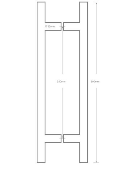 T Handle | Drawing Of A T Handle | Doors Direct