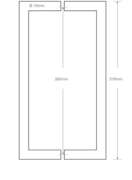 Square Section Handle | Product Drawing Of A Square Section Handle | Door Handles