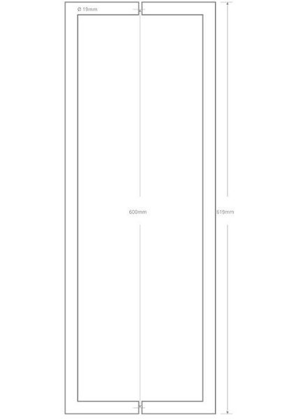 Square Section Handle | Product Drawing Of A Square Section Handle | Doors Direct