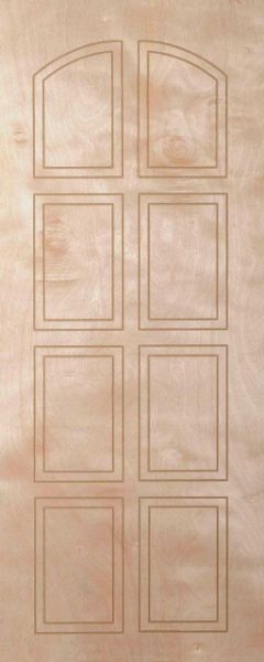 Picture of the M.D. Gaboon EE 8 Panel Arched Internal Door 813mm x 2032mm unstained and with no hardware installed