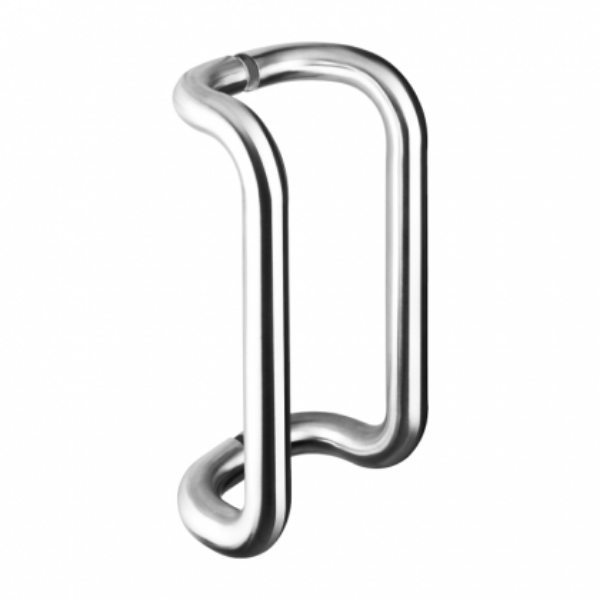 Pair of Back To Back Stainless Steel Cranked D Pull Handles Side Image