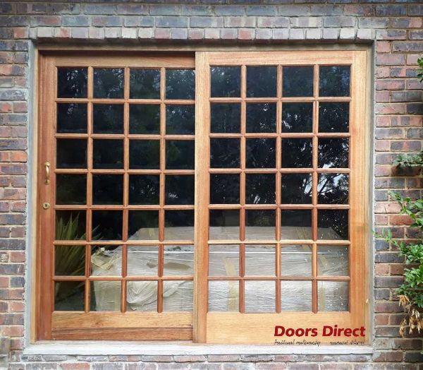 Photo of the Strongwood Sliding Door (Right Hand Fixed) 2400 mm x 2115 mm installed as an outside door