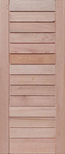Picture of the Horizontal Slatted Meranti 813 mm x 2032 mm Exterior Door shown unstained