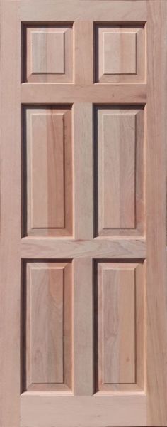 Six Panel Townhouse Meranti Door | Photo of unvarnished Meranti Door | Shop online with Doors Direct