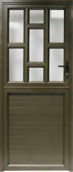 Picture of Staggered Glass Top Aluminium Panel Stable Door 900 X 2100