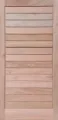 Picture of the Meranti Horizontal Slatted Pivot Door measuring 1200mm x 2400mm and unstained