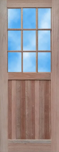 Wooden Door With A Small Glass Pane Product Image | Image 2 | Wooden Doors