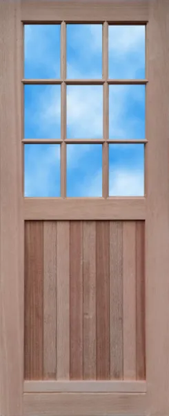Wooden Door With A Small Glass Pane Product Image | Image 1 | Wooden Doors 